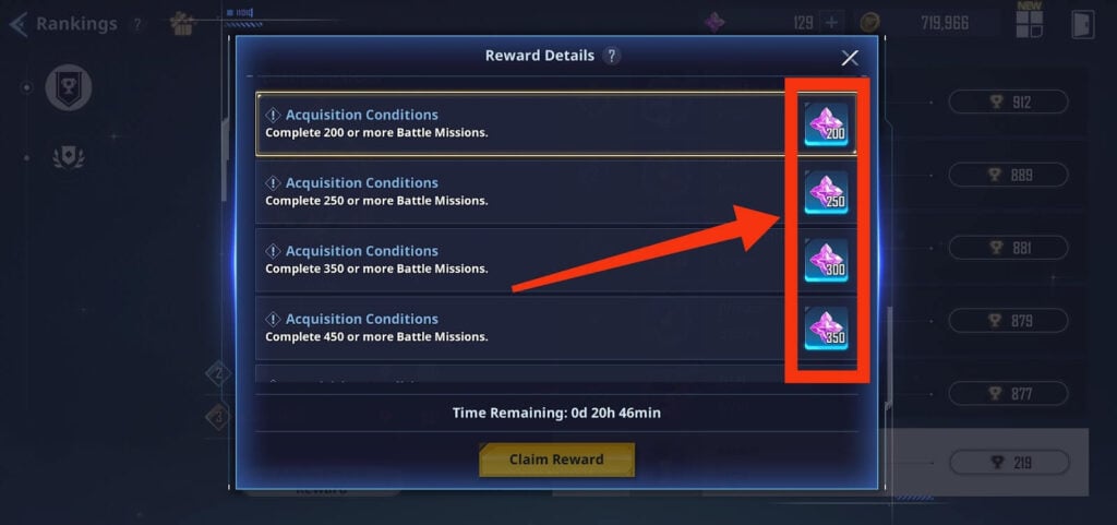 Ranking Rewards for Battle Missions (get free Essence Stones) - Solo Leveling Arise