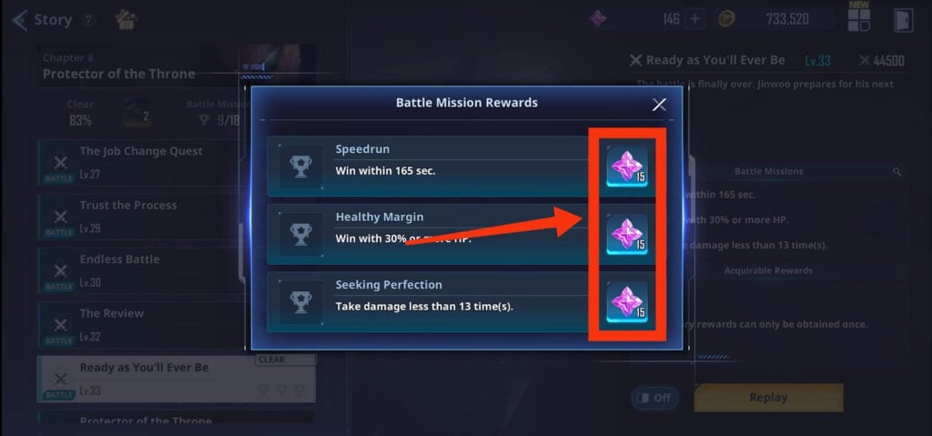 Battle Missions (get free Essence Stones) - Solo Leveling Arise