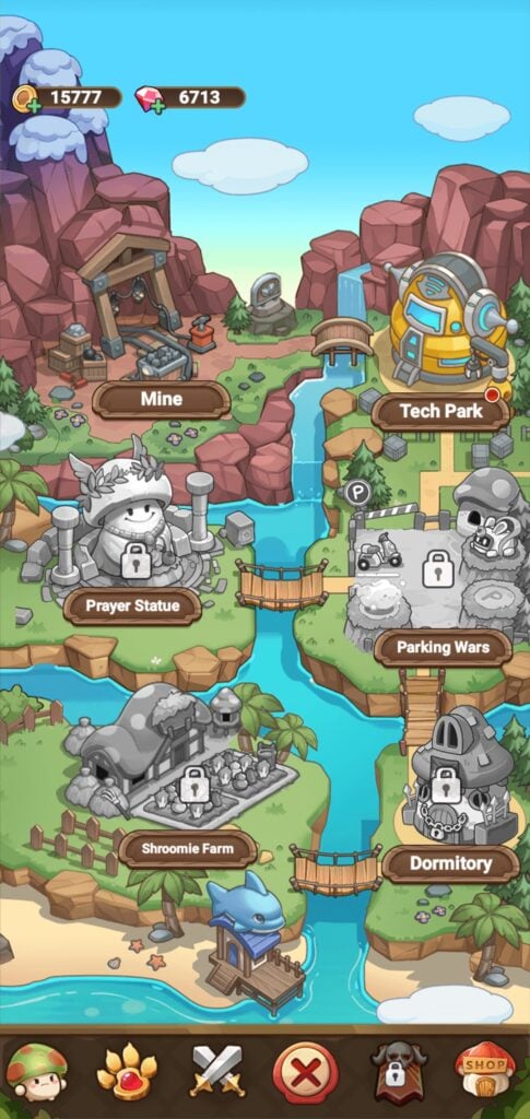 Bonus facilities in Legend of Mushroom.