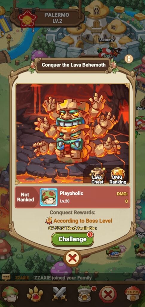 Conquer the Lava Behemoth in Legend of Mushroom.