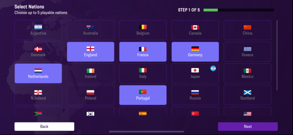 Football Manager Mobile - Select your country