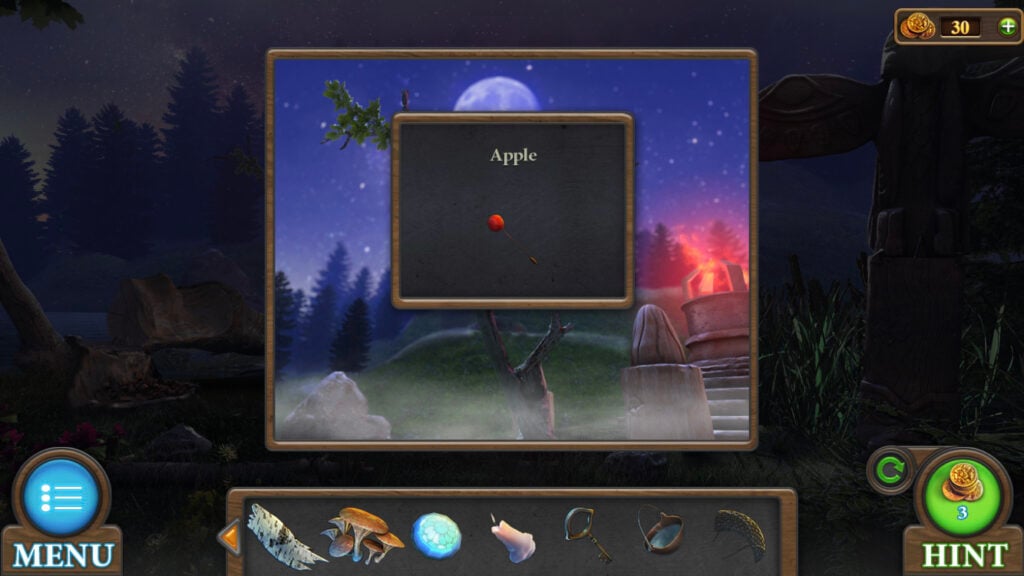 apple acquired from the tree using an arrow
