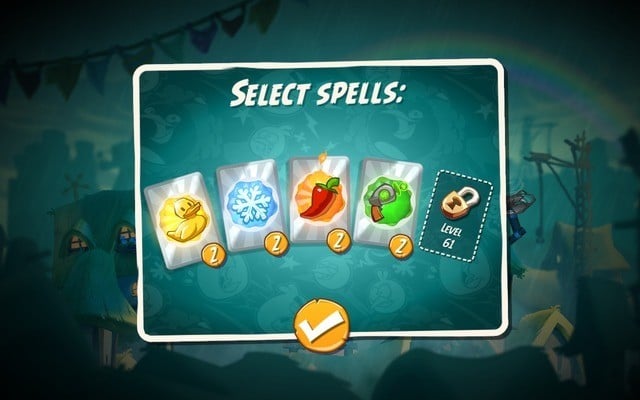 Selecting spells in Angry Birds 2